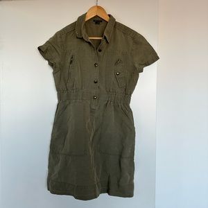 Theory Army Green Mini Dress